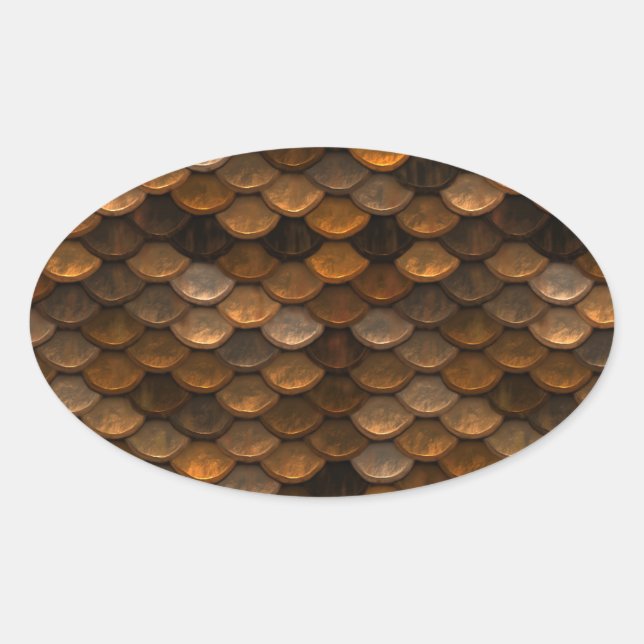 Golden Scales Oval Sticker (Front)