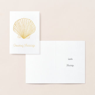 Golden Scallop Seashell Card Template