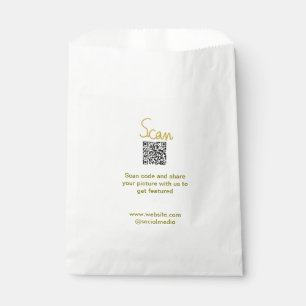 Golden Scan QR code glitter simple elegant calligr Favour Bags