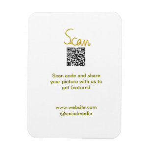 Golden Scan QR code glitter simple elegant calligr Magnet