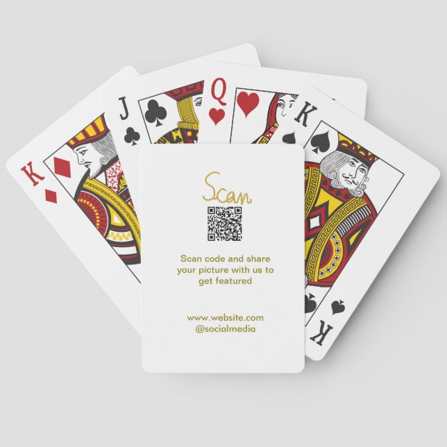 Golden Scan QR code glitter simple elegant calligr Playing Cards (Back)