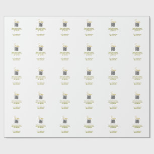 Golden Scan QR code glitter simple elegant calligr Wrapping Paper
