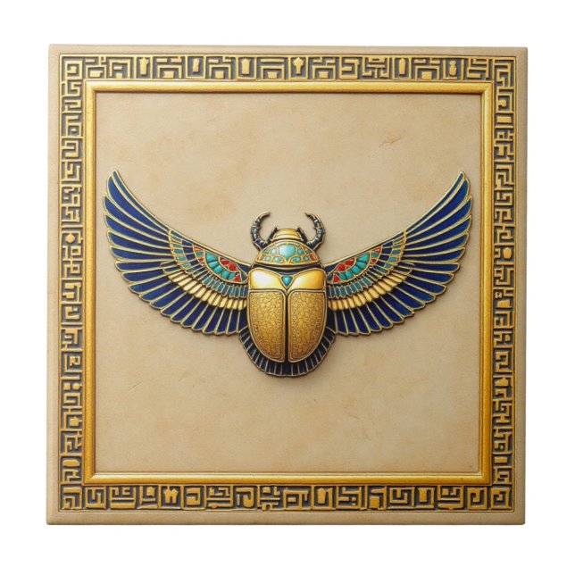  Golden Scarab Elegance Tile (Front)