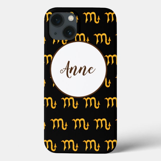 Golden Scorpio Astrology Symbol Personalised Case-Mate iPhone Case (Back)