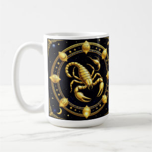 Golden Scorpion Zodiac Design with Ornamens Coffee Mug