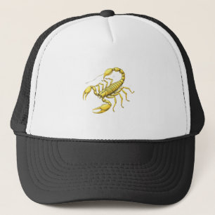 Golden Scorpion Zodiac Design with Ornamens Trucker Hat