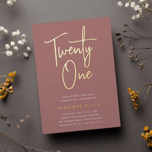 Golden Script 21st Birthday Party