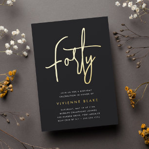 Golden Script 40th Birthday Party