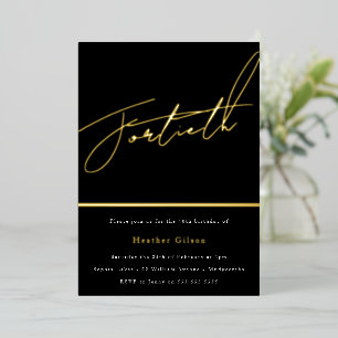 Golden Script 40th Birthday Party Gold