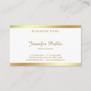 Golden Script Calligraphy Graceful Clean Plain Business Card
