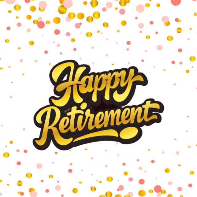 Golden Script Retirement Greeting Card ("Front")