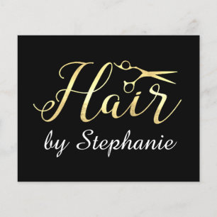 Golden Script Scissors Hairstylist Hair Salon Flyer