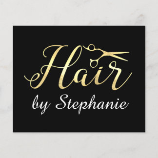 Golden Script Scissors Hairstylist Hair Salon Flyer