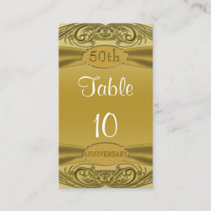 Golden Scrolls 50th Wedding Anniversary Place Card