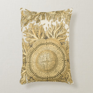 Golden Sea Creatures Decorative Cushion