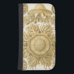 Golden Sea Creatures Samsung S4 Wallet Case<br><div class="desc">Ernst Haeckel is a creative and imaginative artist. In this contemporary piece of art,  he captures the sea life anemone urchins in gold and twisty designs. You won't have any other piece of art like its kind. Get this innovative piece of ocean art on your products today!</div>