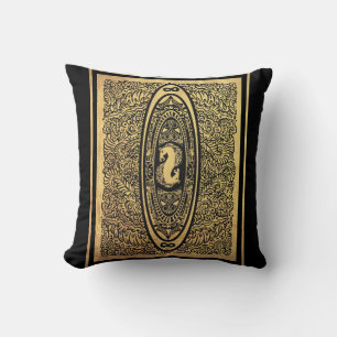 Golden Seahorse Mandala – Ornate Infinity Design Cushion