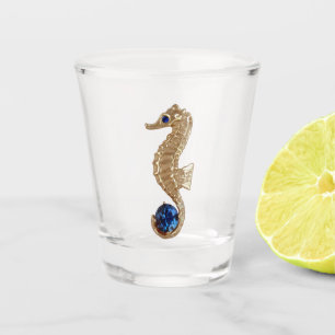Golden Seahorse Shot Glass