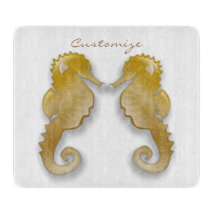 Golden Seahorse Thunder_Cove Cutting Board
