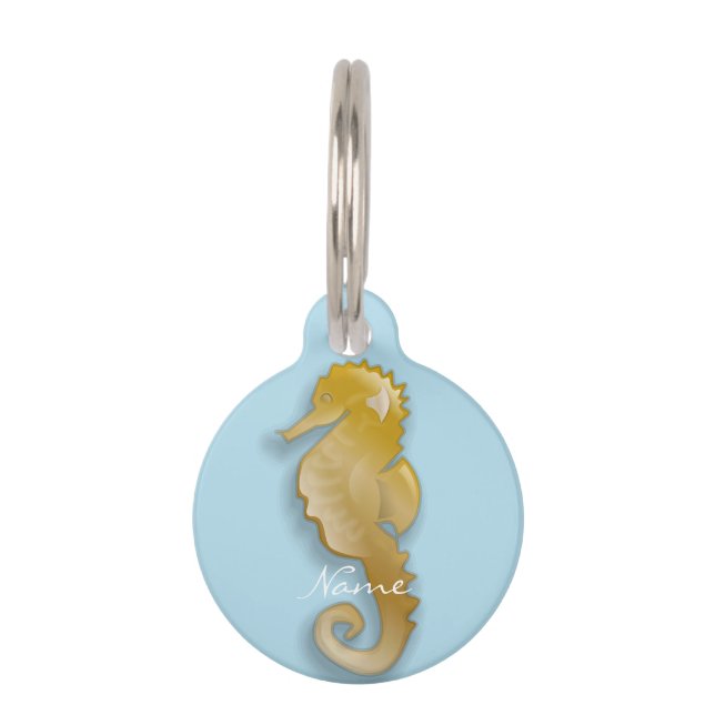 Golden Seahorse Thunder_Cove Pet Tag (Front)
