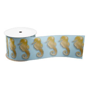 Golden Seahorse Thunder_Cove Satin Ribbon