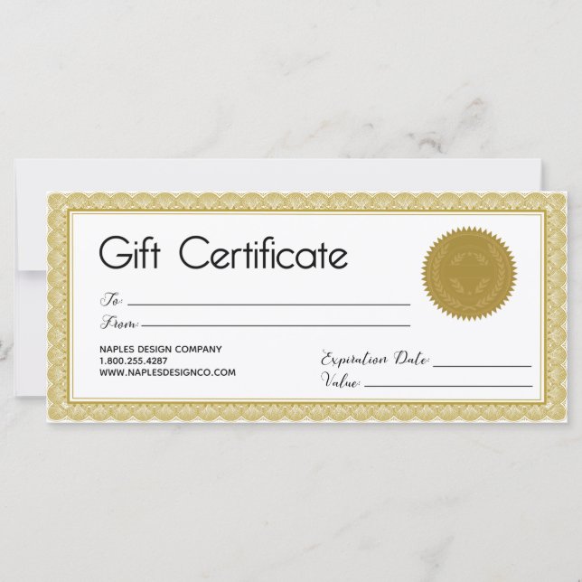 Golden Seal Gift Certificate (Front)