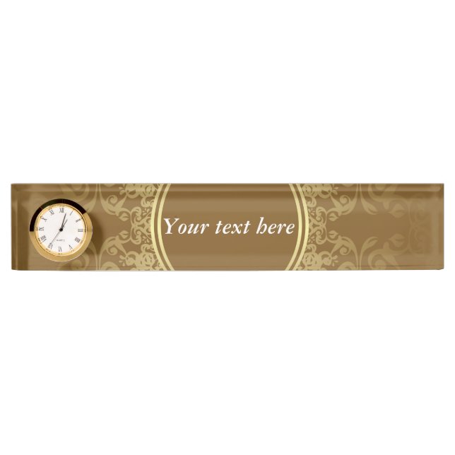Golden seal name display with clock nameplate (Front)