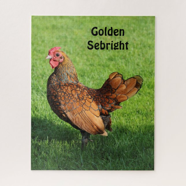 Golden Sebright Hen  - Bantam Pet Chicken Jigsaw Puzzle (Vertical)