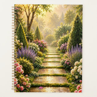 Golden Secret Garden Path Floral Notebook Planner