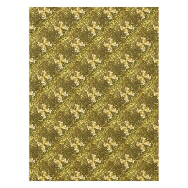 Golden Sequins with Bows Tablecloth (Front)