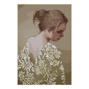 Golden Serenity – A Portrait of Reflection Poster