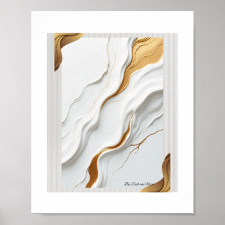 Golden Serenity – Abstract Gold and White Wall Art