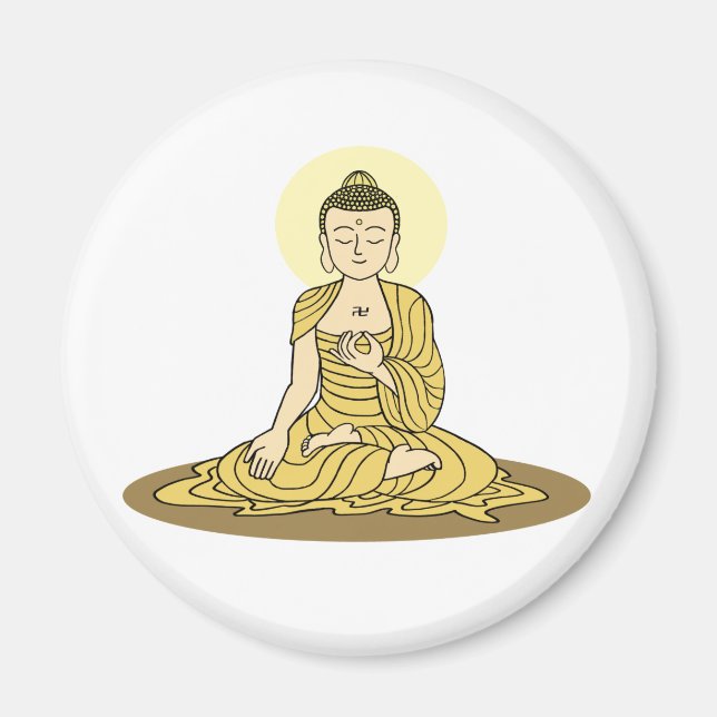 Golden Serenity Buddha magnet (Front)