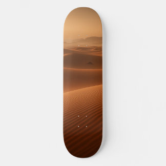 Golden Serenity — Desert Landscape at Sunset Skateboard