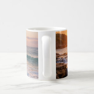 Golden Serenity: Sunrise Over Cascading Shores Coffee Mug