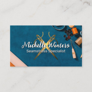 Golden Sewing Needles   Sewing Kit Tools Business Card