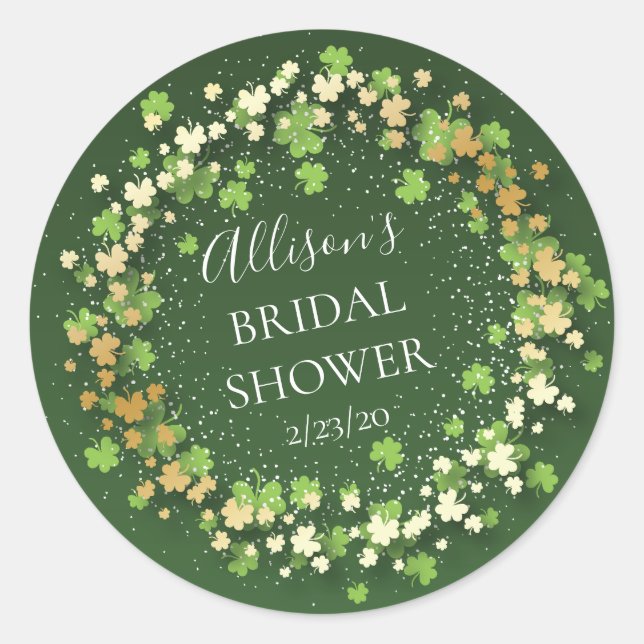 Golden Shamrock Bridal Shower Envelope Seal (Front)