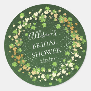 Golden Shamrock Bridal Shower Envelope Seal