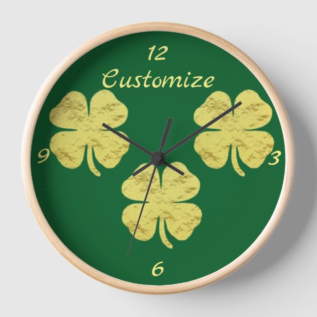 Golden Shamrocks Thunder_Cove Clock (Front)