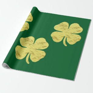 Golden Shamrocks Thunder_Cove Wrapping Paper