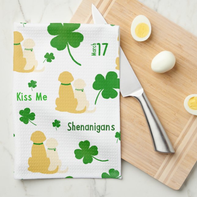 Golden Shenanigans St. Patrick’s Day Kitchen Towel (Quarter Fold)