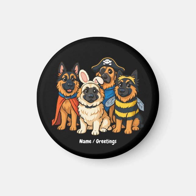 Golden Shepherd Ghost Dog Halloween Funny Spooky  Magnet (Front)