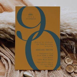 Golden Shh It's a Surprise 90th Birthday Party Invitation