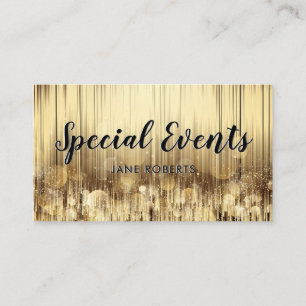Golden Shimmer Abstract Bokeh Lights Business Card
