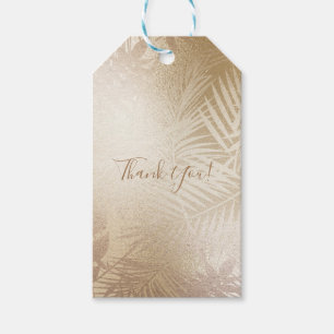 Golden Shine Botanical Tropical Palm Tree Leaves Gift Tags