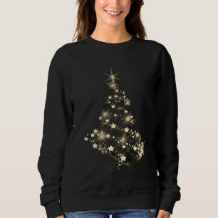 Golden Shine of Stars on Christmas Tree Dark Sweatshirt