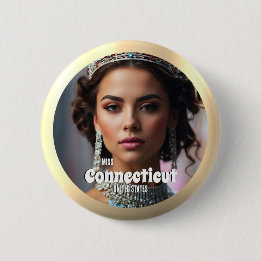Golden Shine Pageant Button Pin Custom Photo