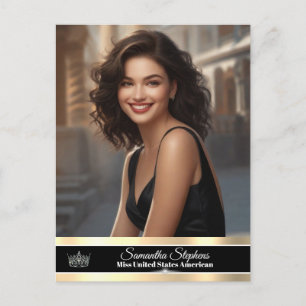 Golden Shine Single-Sided Pageant Promo Postcard