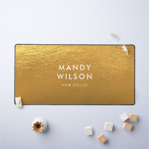 Golden Shine Stylish FAUX FOIL LARGE Desk Mat