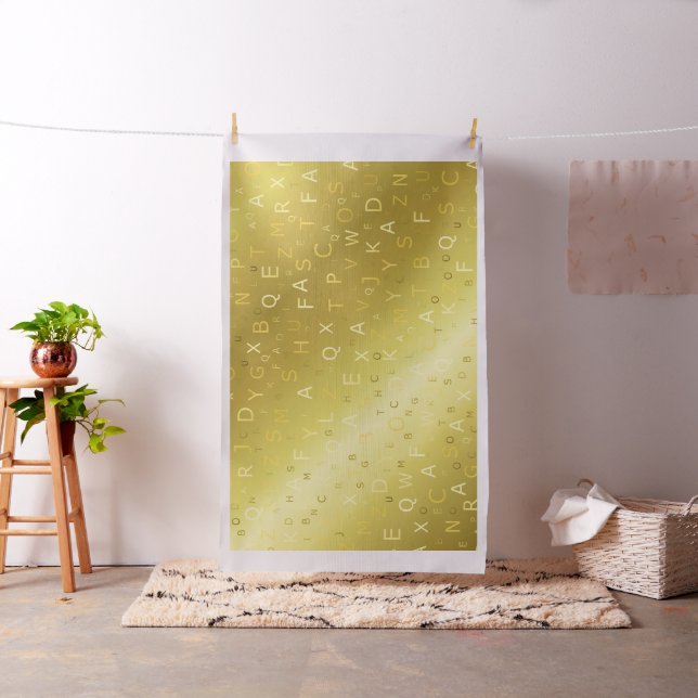Golden shiny pattern letters chic fabric stripes (In Situ)